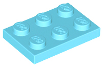 Plate 2 x 3, 3021 Medium Azure N