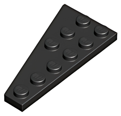 Деталь LEGO Клиновидная пластина Lego Wedge, Plate 6 x 3 Right 54383 Black U