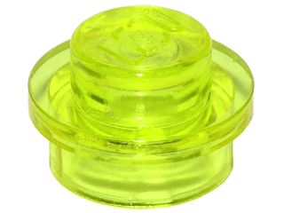 Plate, Round 1 x 1, 4073 Trans-Neon Green U