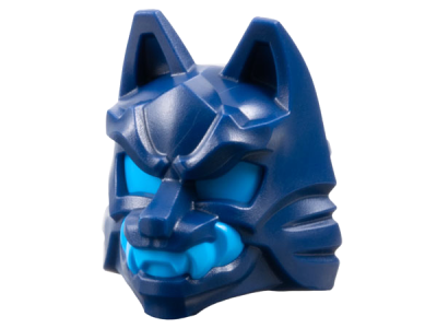 Minifigure, Headgear Mask Wolf with Knot on Back with Molded Dark Azure Eyes, Teeth, and Head Wrap Pattern, 4919pb01 Dark Blue U