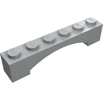 Деталь Lego Арка Arch 1 x 6 Raised Arch 92950 Light Bluish Gray U