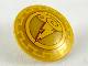 Minifigure, Shield Circular / Round Convex Face with Bright Light Orange Border, Storm Clouds with Lightning Pattern, 75902pb14  