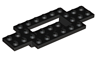 Деталь LEGO Vehicle, Base 4 x 10 x 2/3 with 4 x 2 Recessed Center with Smooth Underside 30029 Black U
