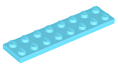 Деталь LEGO Plate 2 x 8 3034 Medium Azure U
