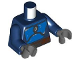 Torso SW Mandalorian Blue Beskar Armor, Reddish Brown Belt with Pouches and Dark Silver Buckle Pattern / Dark Blue Arms / Dark Bluish Gray Hands, 973pb5680c01  
