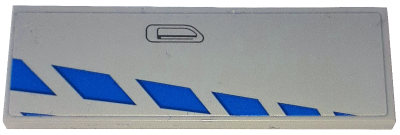 Tile 2 x 6 with Blue Stripes and Black Door Handle Outline Pattern Model Right Side (Sticker) - Set 76917, 69729pb098R Light Bluish Gray U