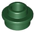Plate, Round 1 x 1 with Open Stud, 85861 Dark Green N