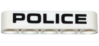 Lego Technic, Liftarm Thick 1 x 5 with Black 'POLICE' Pattern (Sticker) 32316pb019