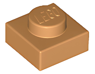 Деталь LEGO Plate 1 x 1 3024 (28554, 30008) Medium Nougat N