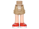 Mini Doll Hips and Shorts Folded Hem with Light Nougat Legs and Red Shoes with White Soles and Laces Pattern - Thick Hinge, 11202c00pb08