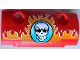 Technic, Panel Curved 7 x 3 with 2 Pin Holes through Panel Surface with White Skull on Medium Azure Circle and Orange Flames Pattern (Sticker) - Set 42106, 24119pb022  