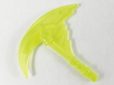 Minifigure, Weapon Sickle with Trailing Energy Effect, 73766c Trans-Neon Green U