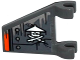 Flag 2 x 2 Trapezoid with Armor Plates with Rivets, White Ninja Skull with Crossed Swords Pattern Model Right Side (Sticker) - Set 70601, 44676pb031R