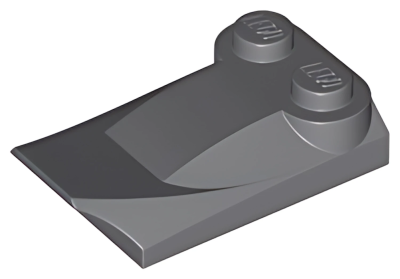 Деталь LEGO Lego Slope, Curved 3 x 2 x 2/3 with Two Studs, Wing End 47456 Dark Bluish Gray U