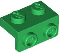 Деталь Lego Скоба Bracket 1 x 2 - 1 x 2 99781 Green N
