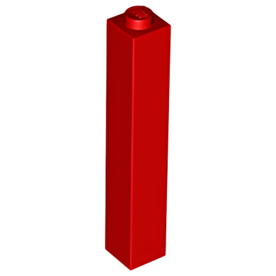 Деталь Lego Кубик Brick 1 x 1 x 5 - Solid Stud 2453b Red U
