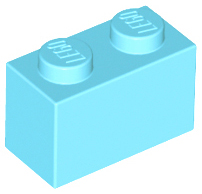 Brick 1 x 2, 3004 Medium Azure N
