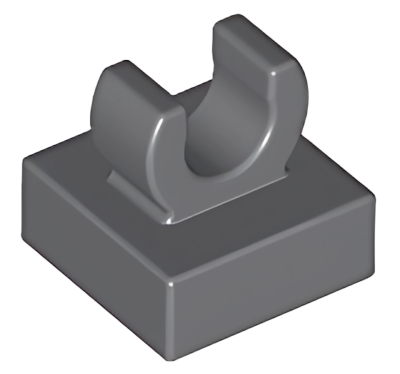 Деталь LEGO Lego Tile, Modified 1 x 1 with Open O Clip 15712 (44842) Dark Bluish Gray U