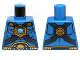 Torso Armor Vest, Lion Belt, Chain and Gold and Dark Azure Round Jewel (Chi) Pattern, 973pb1359  