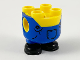 Lower Body, Rounded, Short Legs with Molded Blue Overalls and Black Shoes and Printed Pocket and Buttons Pattern, 67644pb01