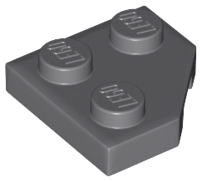 Wedge, Plate 2 x 2 Cut Corner, 26601 Dark Bluish Gray N