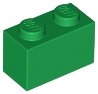 Brick 1 x 2, 3004 Green N