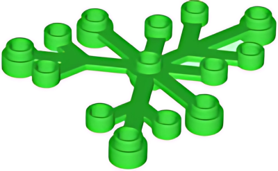 Деталь LEGO Листья дерева Lego Plant Leaves 6 x 5 2417 Bright Green U