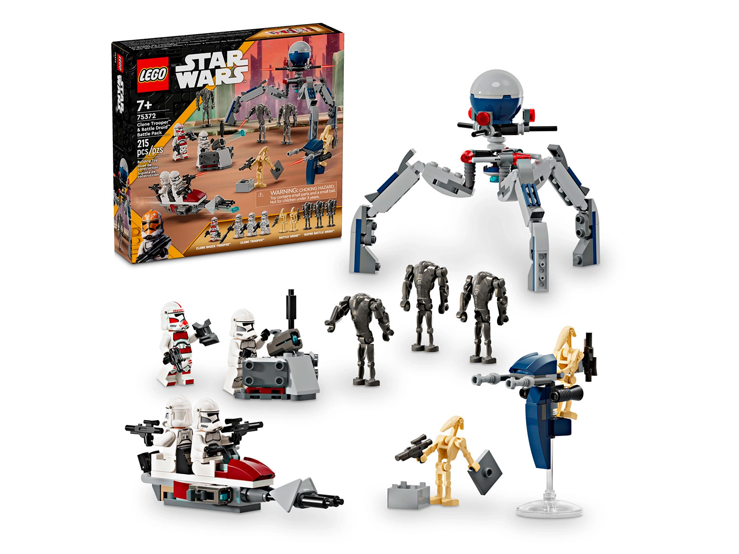 Конструктор LEGO Star Wars 75372 Боевой набор солдат-клонов и боевых  дроидов в магазине Shop-device