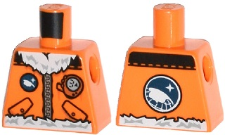 Torso Arctic Explorer Logo with Zipper and White Fur Trim Pattern, 973pb1683 Orange U