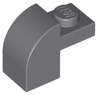 Slope, Curved 2 x 1 x 1 1/3 with Recessed Stud, 6091 Dark Bluish Gray N