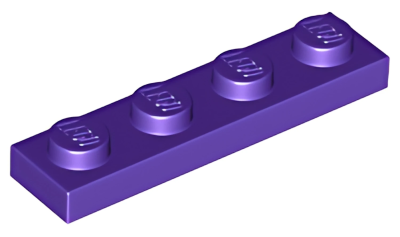 Деталь LEGO Plate 1 x 4 3710 Dark Purple U