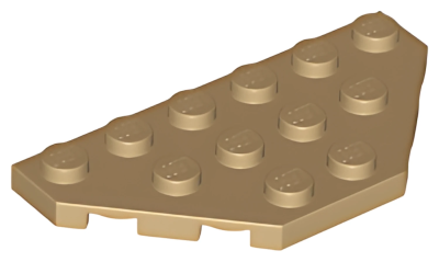 Деталь LEGO Wedge, Plate 3 x 6 Cut Corners 2419 (43127) Dark Tan U
