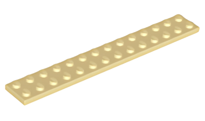 Деталь LEGO Plate 2 x 14 91988 Tan N
