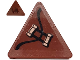 Road Sign 2 x 2 Triangle with Clip with Copper Handles Pattern Model Left Side (Sticker) - Set 70602, 892pb034L  