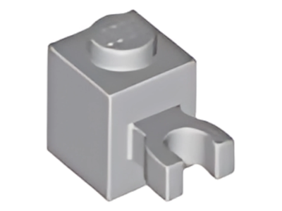 Деталь LEGO Brick, Modified 1 x 1 with Open U Clip (Vertical Grip) - Solid Stud 30241 (60475) Light Bluish Gray U