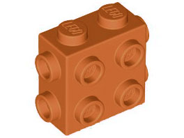 Brick, Modified 1 x 2 x 1 2/3 with Studs on Side and Ends, 67329 Dark Orange N