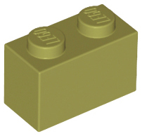 Brick 1 x 2, 3004 Olive Green U