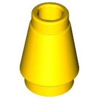 Cone 1 x 1 with Top Groove, 4589b Yellow N