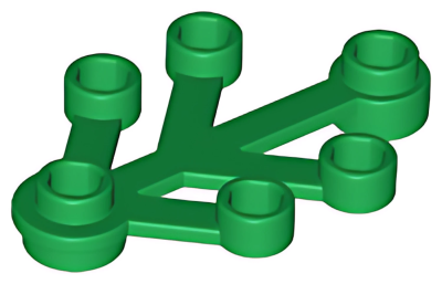 Деталь LEGO Листья дерева Lego Plant Leaves 4 x 3 2423 Green U