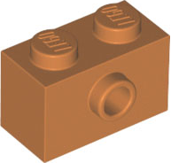 Brick, Modified 1 x 2 with Stud on Side, 86876 Medium Nougat N