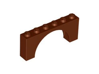 Деталь Lego Арка Arch 1 x 6 x 2 - Medium Thick Top without Reinforced Underside 15254 Reddish Brown U