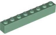 Brick 1 x 8, 3008 Sand Green U