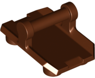 Plate, Modified 2 x 3 Inverted with 4 Studs and Bar Handle on Bottom (Rocker Plate), 30166 Reddish Brown N