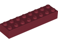 Brick 2 x 8, 3007 Dark Red U