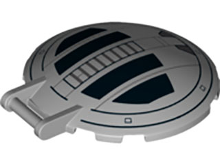 Круг LEGO Dish 6 x 6 Inverted with Bar Handle with SW TIE Advanced Hatch Pattern 18675pb01