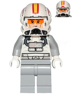 Минифигурка Lego Star Wars Clone Trooper Pilot (Phase 2) - Light Bluish Gray Arms and Legs, Cheek Lines sw0608