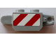 Hinge Brick 1 x 2 Locking with Red and White Danger Stripes Pattern on Both Sides (Stickers) - Set 60073, 30386pb04