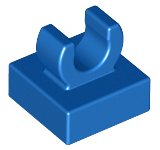 Tile, Modified 1 x 1 with Open O Clip, 15712 Blue N