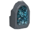 Rock 1 x 1 Geode with Molded Glitter Trans-Light Blue Crystals Pattern, 49656pb03  