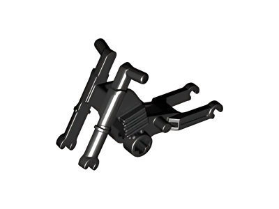 Деталь LEGO Lego Motorcycle Chassis, Long Fairing Mounts and Foot Pegs 50859b Black N